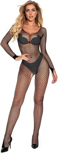 انظر من خلال امتداد بذلة واحدة قطعة واحدة للنساء ، نصف الأكمام الإبهام ثقب الزي bodysuit in Saudi Arabia