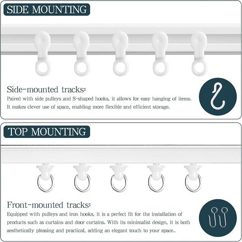 Adhesive Ceiling Curtain Track, Paste Type No Need to Drill, Suitable for Smooth Ceiling or Wall, Closets, Door and Window Frames, Meet Multi-Scenario and Multi-Functional Needs-3.32M/10.9FT in Saudi Arabia