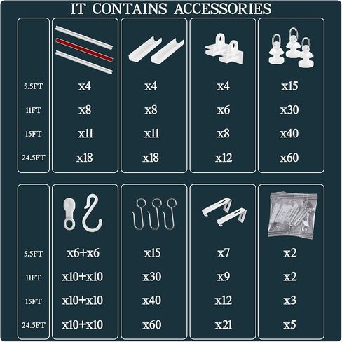 Adhesive Ceiling Curtain Track, Paste Type No Need to Drill, Suitable for Smooth Ceiling or Wall, Closets, Door and Window Frames, Meet Multi-Scenario and Multi-Functional Needs-3.32M/10.9FT in Saudi Arabia