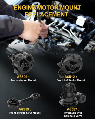 محرك محرك OCPTY MOTOR MOTION و MRISSION MOTTING STET و TORQUE STRUT MOUNT متوافقة مع Honda Accord 2.2L 1990 1991 1992 1993 # A6512 A6587 A6509 A6519 4PCS in Saudi Arabia