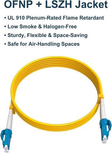OS2 LC to LC Fiber Patch Cable 1m, OFNP LC LC Single Mode Fiber Optic Ethernet Cable, 1G/10GB SMF Duplex Fiber Cable 9/125µm Jumper Patch Cord SFP+ Transceiver-1 Meter(3.28FT) in Saudi Arabia