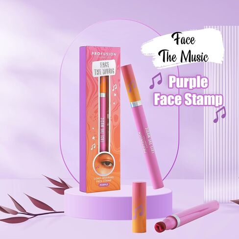 Profusion Cosmetics It's a Vibe The Music Face Stamp، تركيبة طويلة الأمد وسريعة الجفاف، ختم ملون بأنماط النجوم والقلب والموسيقى للحصول على مظهر جذاب in Kuwait