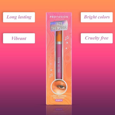 Profusion Cosmetics It's a Vibe The Music Face Stamp، تركيبة طويلة الأمد وسريعة الجفاف، ختم ملون بأنماط النجوم والقلب والموسيقى للحصول على مظهر جذاب in Kuwait