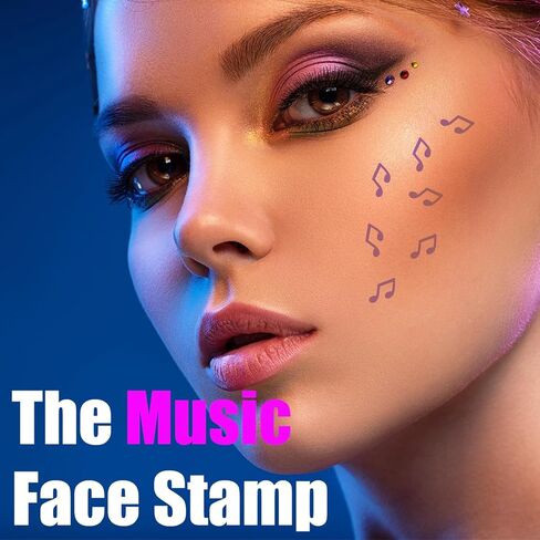 Profusion Cosmetics It's a Vibe The Music Face Stamp، تركيبة طويلة الأمد وسريعة الجفاف، ختم ملون بأنماط النجوم والقلب والموسيقى للحصول على مظهر جذاب in Kuwait