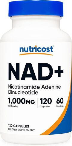 Nutricost NAD+ ملحق 1000 ملغ لكل وجبة ، 120 كبسولة (نيكوتيناميد أدينين الدينوكليوتيد) - 60 حصص ، خالية من الغلوتين ، نباتي in Saudi Arabia