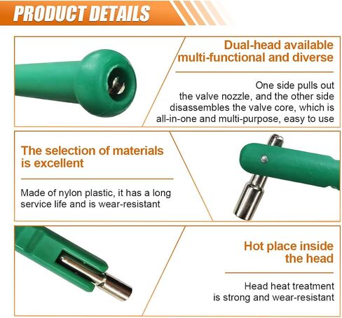 Car Tire Valve Stem Puller/Installer with Valve Core Tool - No Scratch Car Valve Stem Remover Extender Adapter Replacement - Universal Car Tire Valve Stem Removal and Installation Repair Tool (Green) in Saudi Arabia