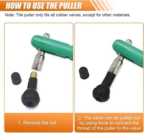 Car Tire Valve Stem Puller/Installer with Valve Core Tool - No Scratch Car Valve Stem Remover Extender Adapter Replacement - Universal Car Tire Valve Stem Removal and Installation Repair Tool (Green) in Saudi Arabia