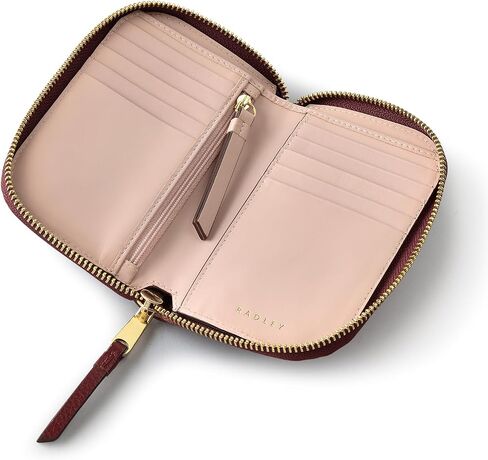 Radley London Henrietta Place Medium Zip Around Purse for Women, in Grained Leather, Merlot, Classic in Saudi Arabia