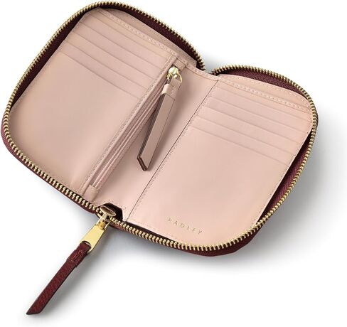 Radley London Henrietta Place Medium Zip Around Purse for Women, in Grained Leather, Merlot, Classic in Saudi Arabia