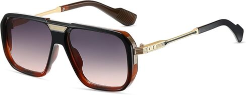 Vintage Retro Rectangle Sunglasses for Men Women 70s Square Sun Glasses Chunky Frame in Kuwait