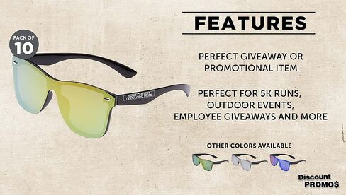 DISCOUNT PROMOS Upper Decks Mirrored Sunglasses in Kuwait
