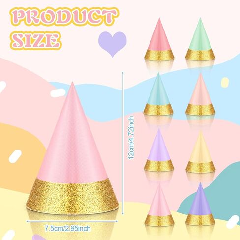 40 Pcs Mini Party Hats Colorful Pet Party Hats Bulk Cone Hats for Stuffed Animals Dog Cat Birthday Party Favors in Kuwait