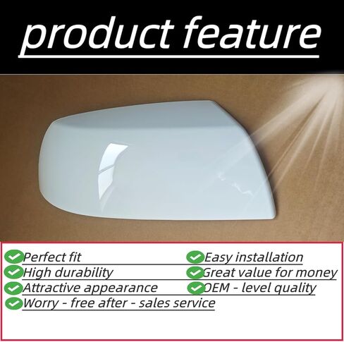 أغطية غطاء مرآة جانبية مع مقاطع تتناسب مع تويوتا سيكويا 2010-2022 و Toyota Tundra 2007-2013 (Super White) in Kuwait
