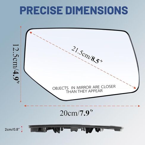 Passenger Right Side Mirror Glass - Compatible with GMC & Chevy Vehicles - Yukon, Tahoe, Suburban 2015-2020, with Heated, without Auto Dimmig, Replace# 22976560, GM1325147 in Saudi Arabia