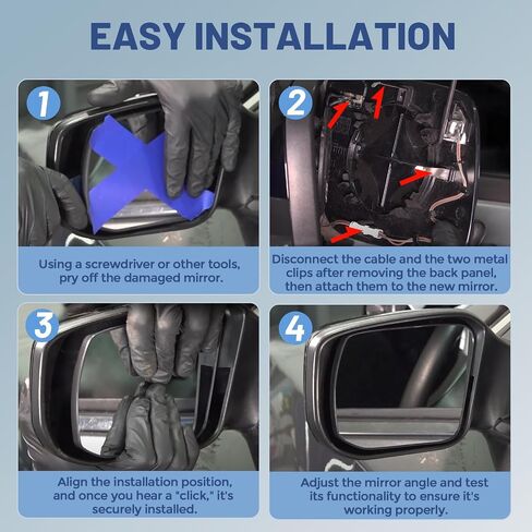 Passenger Right Side Mirror Glass - Compatible with GMC & Chevy Vehicles - Yukon, Tahoe, Suburban 2015-2020, with Heated, without Auto Dimmig, Replace# 22976560, GM1325147 in Saudi Arabia