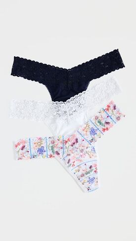 hanky panky Women's Flower Crown Low Rise Thong 3 Pack in Saudi Arabia