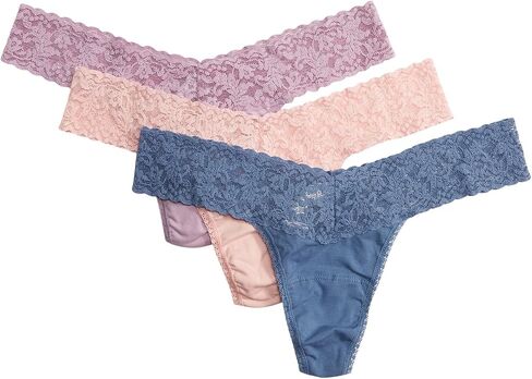 Hanky Panky Women's Flower Crown Low Rise Thong 3 Pack in Kuwait
