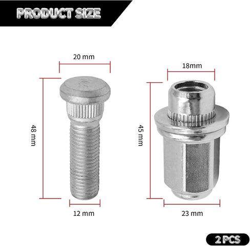 Uoienrt 4pcs M12x1.50 90942-01058 90942-02049 Hub Bolt Wheel Lug Stud Nut Kit Presentive for Toyota Corolla Camry 4runner Land Cruiser supra Avalon Sienna Lexus GS350 GX460 ES300 in Saudi Arabia