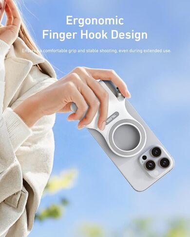 TELESIN Magnetic Phone Camera Grip for iPhone/Android Fun Shot with Detachable Wireless Shutter Remote - Official Certification - 1/4" Tripod Screw - Comfort Ergonomic Camera Grip Handle Holder in Kuwait