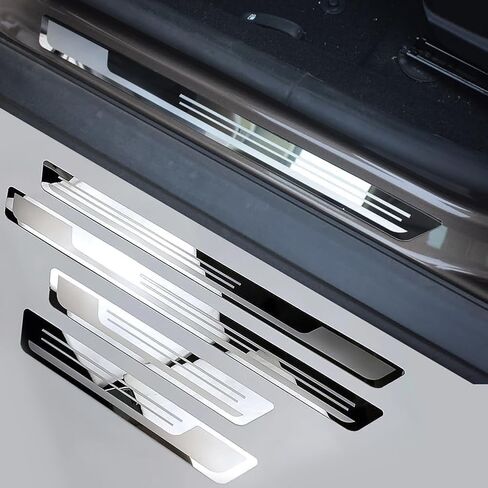 4PCS Car Door Sill Protector for VW Tiguan X 2020-2025, Stainless Steel Door Sill Scuff Plate Car Door Threshold Protection Exterior Accessories in Saudi Arabia