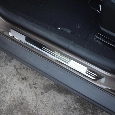 4PCS Car Door Sill Protector for VW Tiguan X 2020-2025, Stainless Steel Door Sill Scuff Plate Car Door Threshold Protection Exterior Accessories in Saudi Arabia