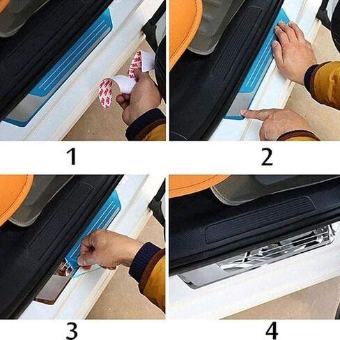 4PCS Car Door Sill Protector for VW Tiguan X 2020-2025, Stainless Steel Door Sill Scuff Plate Car Door Threshold Protection Exterior Accessories in Saudi Arabia