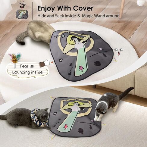 ORSDA Cat Toys for Indoor Cats, 5 in 1 Interactive Cat Toy, Rechargeable Automatic Enrichment Toys for Cats Home Alone for Bored Indoor Adult Cats Self Play Kitten Toys for Exercise, Touch Activated in Kuwait