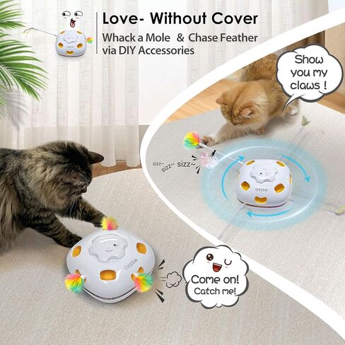 ORSDA Cat Toys for Indoor Cats, 5 in 1 Interactive Cat Toy, Rechargeable Automatic Enrichment Toys for Cats Home Alone for Bored Indoor Adult Cats Self Play Kitten Toys for Exercise, Touch Activated in Kuwait