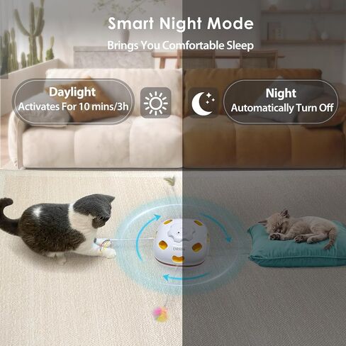 ORSDA Cat Toys for Indoor Cats, 5 in 1 Interactive Cat Toy, Rechargeable Automatic Enrichment Toys for Cats Home Alone for Bored Indoor Adult Cats Self Play Kitten Toys for Exercise, Touch Activated in Kuwait