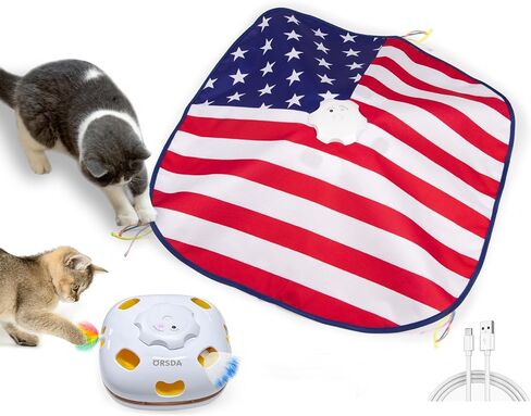 ORSDA Cat Toys for Indoor Cats, 5 in 1 Interactive Cat Toy, Rechargeable Automatic Enrichment Toys for Cats Home Alone for Bored Indoor Adult Cats Self Play Kitten Toys for Exercise, Touch Activated in Kuwait