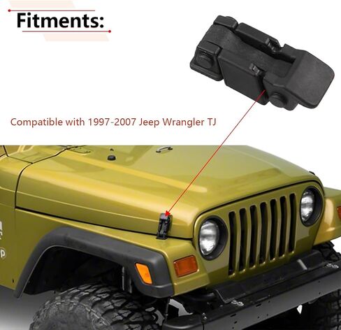 RLB-HILON Hood Latch Compatible with Jeep Wrangler TJ 1997 1998 1999 2000 2001 2002 2003 2004 2005 2006 Year, 1 Pair Hood latches with Bracket in Saudi Arabia