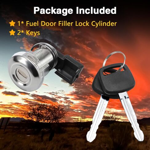 FUSCH Fuel Tank Cap Cover Fuel Door Lock Cylinder W/ 2 Keys Set Compatible with 1995-2004 Toyota Tacoma 2000-2003 Tundra Gas Fuel Filler Lid Cylinder Lock Replace # : 69058-35140 in Saudi Arabia