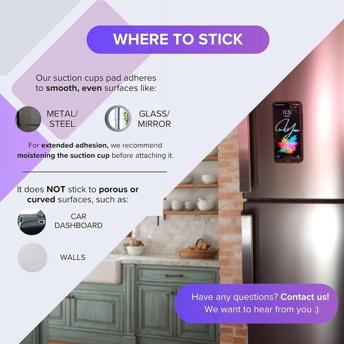 Silicone Suction Cup Phone Mount || 2 Products: 1 Sticky Phone Grip for Back of Phone + 1 Adhesive Wallet for Your Phone - Hands-Free, Durable and Strong Grip Holder for Selfies & Videos in Saudi Arabia