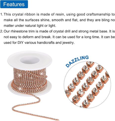 MECCANIXITY 10 Yard 2mm Crystal Rhinestone Diamond Close Chain Trim Trimming Claw Cup Chain for Sewing, Crafts, DIY Jewelry Wedding Decorations White Gems Gray Base in Saudi Arabia