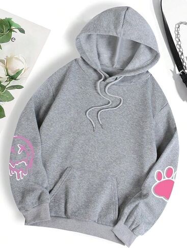 SHENHE Women's Letter Print Thermal Lined Hooded Sweatshirt Graphic Hoodie Pullover in Kuwait