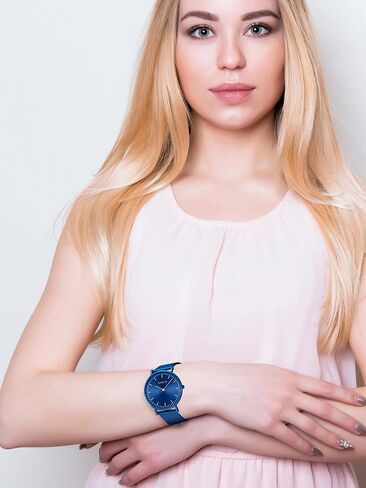 Women's Ultra Thin 6.5mm Minimalist Stainless Steel Mesh Strap Analog Quartz Bracelet Watch in Saudi Arabia