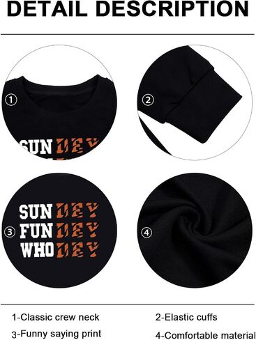 لعبة Day Dayshirt للنساء Sundey Fundey Sweetshirt موسم كرة القدم Pullover Long Sleeve Crewneck قمم غير رسمية in Kuwait
