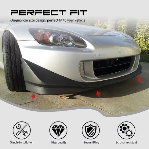 مفسد ذقن الشفاه الأمامي المصد ، متوافق مع 2004-2009 Honda S2000 AP2 ، CR Style PU الأمامي السفلي الحامي ، الأسود غير المصقول ، 1pc in Saudi Arabia