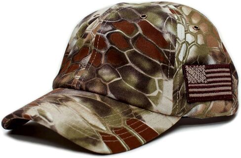 Tactical Camo Hat Tonal Side American Flag Unisex Dad Cap in Kuwait