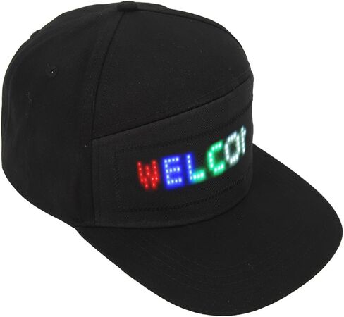 LED Display Hat, LED Scrolling Hat, Cotton LED Cap, Cell Phone Editable Bluetooth Costume Cool Novelty Hat for Party in Saudi Arabia