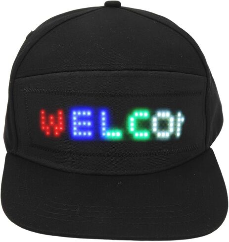 LED Display Hat, LED Scrolling Hat, Cotton LED Cap, Cell Phone Editable Bluetooth Costume Cool Novelty Hat for Party in Saudi Arabia