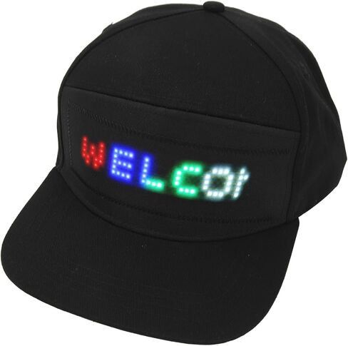 LED Display Hat, LED Scrolling Hat, Cotton LED Cap, Cell Phone Editable Bluetooth Costume Cool Novelty Hat for Party in Saudi Arabia