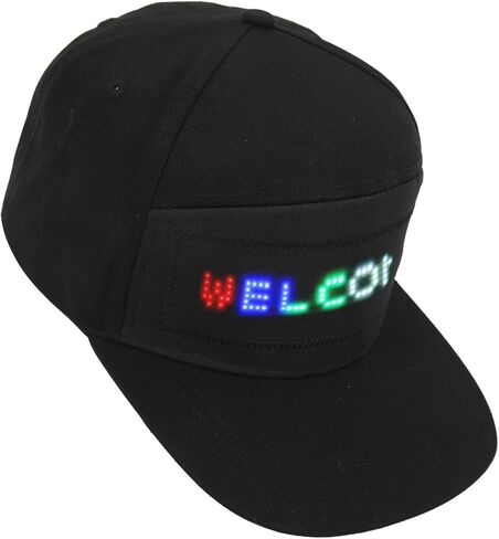 LED Display Hat, LED Scrolling Hat, Cotton LED Cap, Cell Phone Editable Bluetooth Costume Cool Novelty Hat for Party in Saudi Arabia