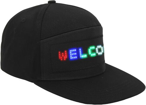 LED Display Hat, LED Scrolling Hat, Cotton LED Cap, Cell Phone Editable Bluetooth Costume Cool Novelty Hat for Party in Saudi Arabia