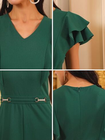 حللا للسيدات الرسميات الأكمام المكررة عالية الخصر الخامس in Kuwait