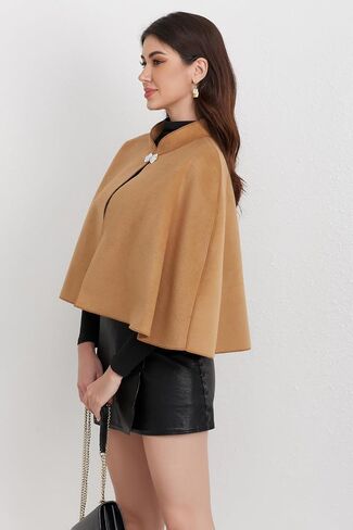 Short Cape for Womens Winter Warm Shawl Wraps Cardigan Dressy Cloak for Party in Saudi Arabia