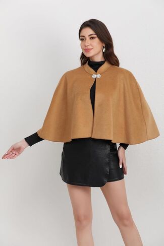 Short Cape for Womens Winter Warm Shawl Wraps Cardigan Dressy Cloak for Party in Saudi Arabia