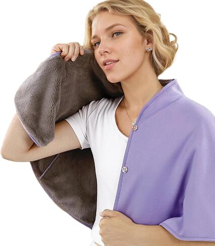 Warm Shawl 32x17 Thickened Plush Protective Shoulder Shawl, 360° Wrap Soft Comfortable Washable Shoulder Cape for Elderly Women Old People Winter in Saudi Arabia