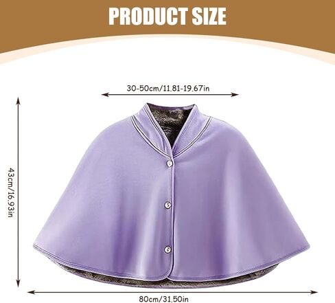 Warm Shawl 32x17 Thickened Plush Protective Shoulder Shawl, 360° Wrap Soft Comfortable Washable Shoulder Cape for Elderly Women Old People Winter in Saudi Arabia