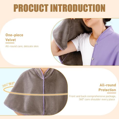 Warm Shawl 32x17 Thickened Plush Protective Shoulder Shawl, 360° Wrap Soft Comfortable Washable Shoulder Cape for Elderly Women Old People Winter in Saudi Arabia